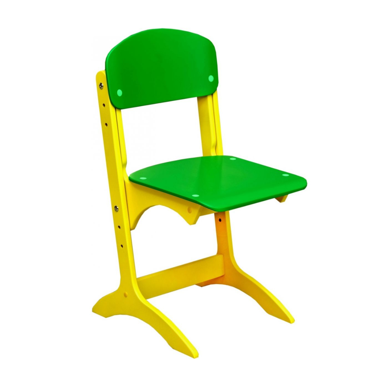 Дитячий фанерний стілець "Антошка", фарбований, покриття фанери - кольоровий екологічно-чистий лак, рост. гр. №1-3, АЛМАНТ, 310х380х545-625 мм, (h=260-340 мм).